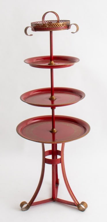 Vintage Tole Peinte Four-Tiered Pastry Stand (1 of 11)