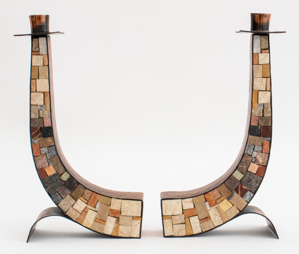 Mid-Century Modern Shabbat Candlesticks, Pair (1 of 6)