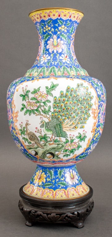 Chinese Enamel Baluster Form Vase, 19th C. (1 of 9)