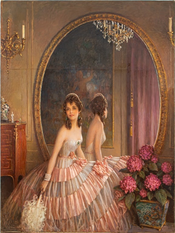 Nicolai Becker "Lady in Pink" Oil on Canvas (1 of 7)