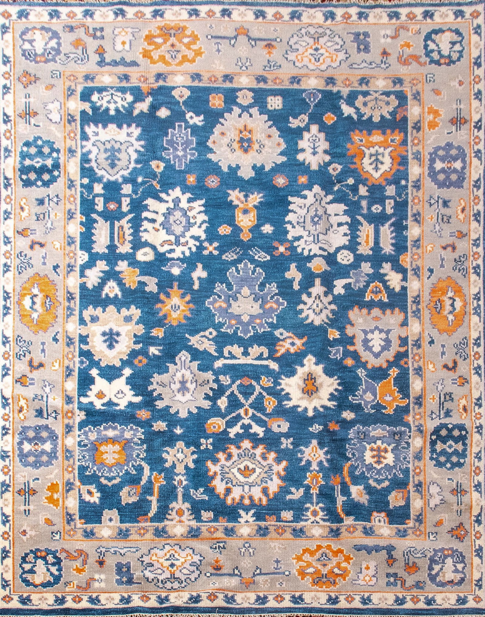 Turkish Blue & Orange Serapi Carpet, 10' x 8' (1 of 4)
