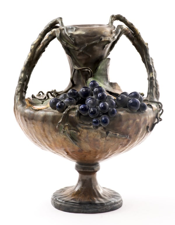 Amphora Austrian Art Nouveau Grape Motif Vase (1 of 8)