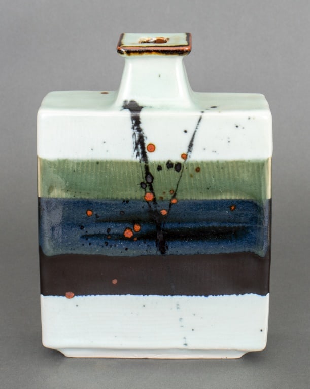 Albert Green Flat Square Glazed Porcelain Vase (1 of 4)