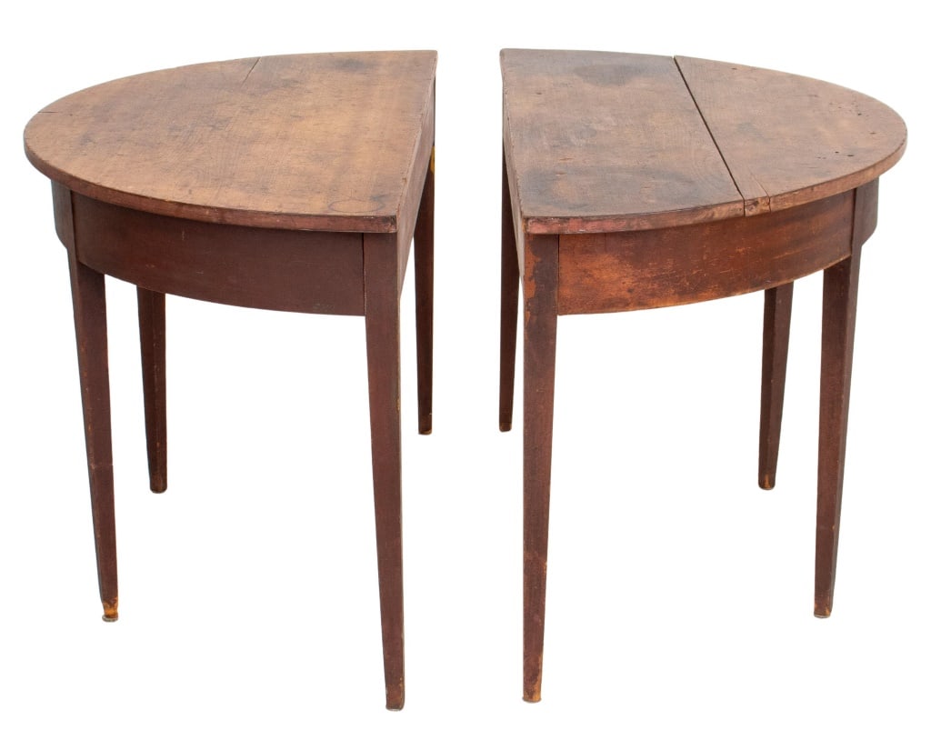 Federal Mahogany Demilune End Tables, Pair (1 of 6)