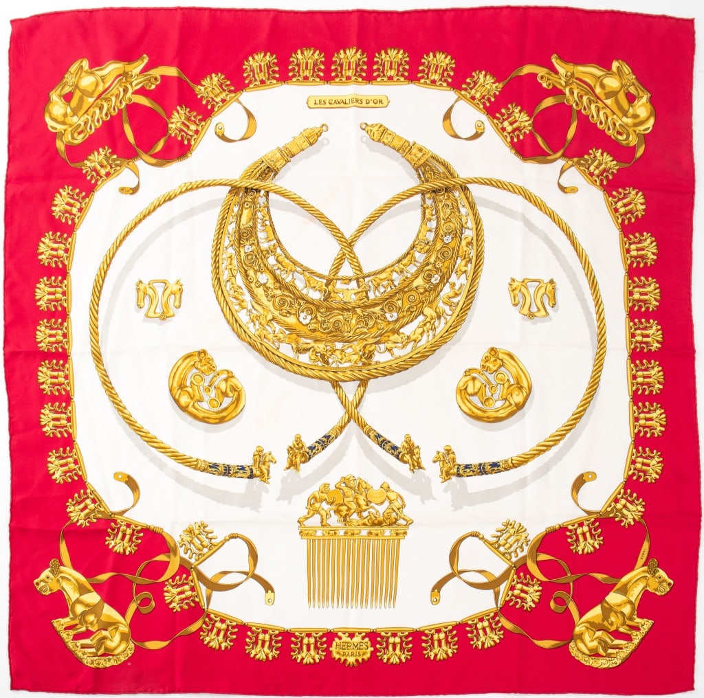 Hermes "Les Cavaliers D' Or" Silk Scarf (1 of 4)