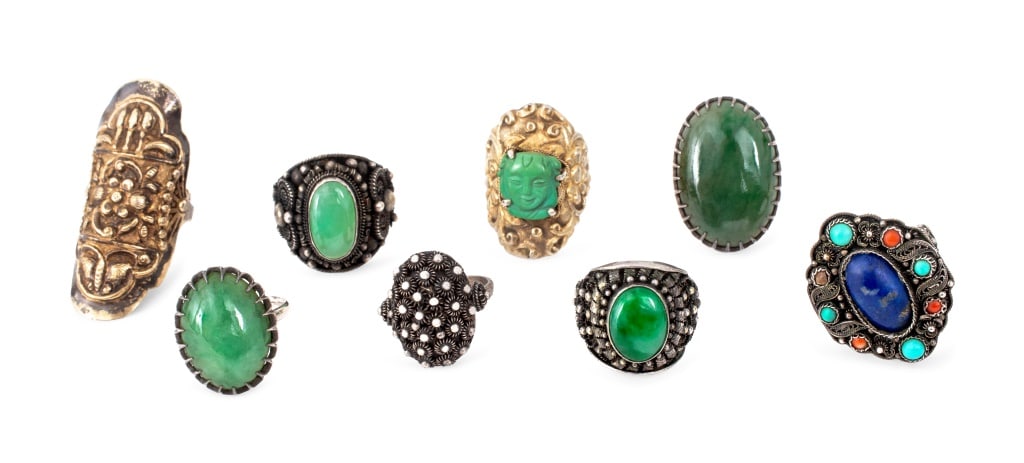 Asian Jade, Etc. Silver Rings, 8 (1 of 19)