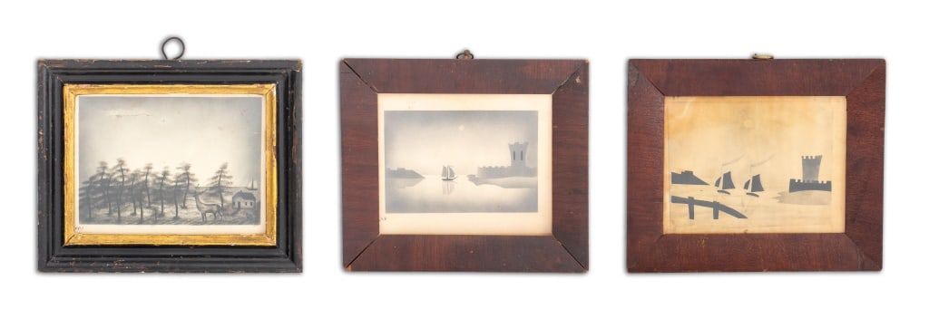 American Naive Harbor Scenes Pencil & Ink, 3 (1 of 5)