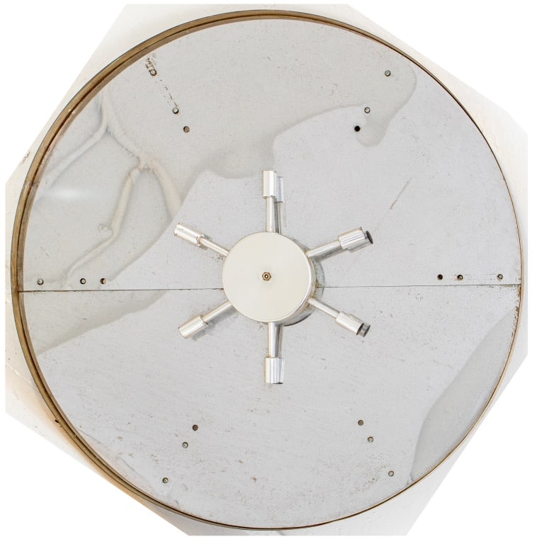 Space Age Modern Brass and Steel Flush-Mount Light (1 of 8)