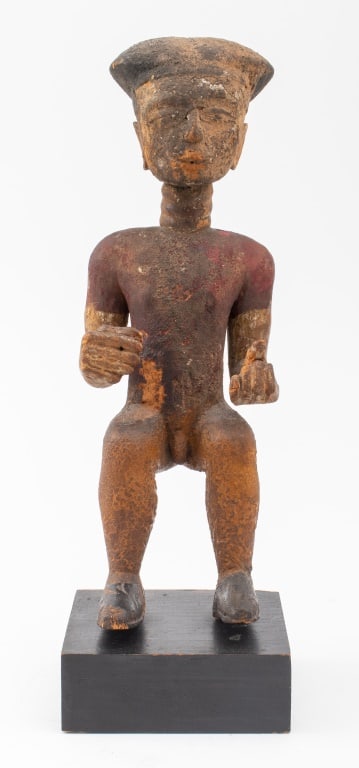 African Mbole Polychrome Painted Wood Male Figure (1 of 11)