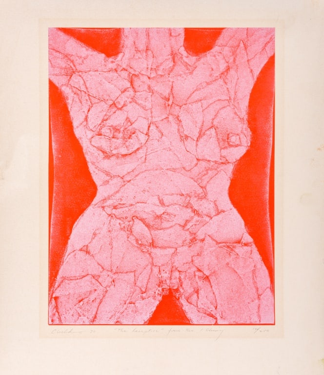 Bernard Childs "The Receptive" Print on Paper: Bernard Childs (American, 1910-1985), "The Receptive, from the I Ching", Print in Colors on Paper, 1970, signed in pencil and dated lower left, titled lower center, and numbered edition "126-250" lowe