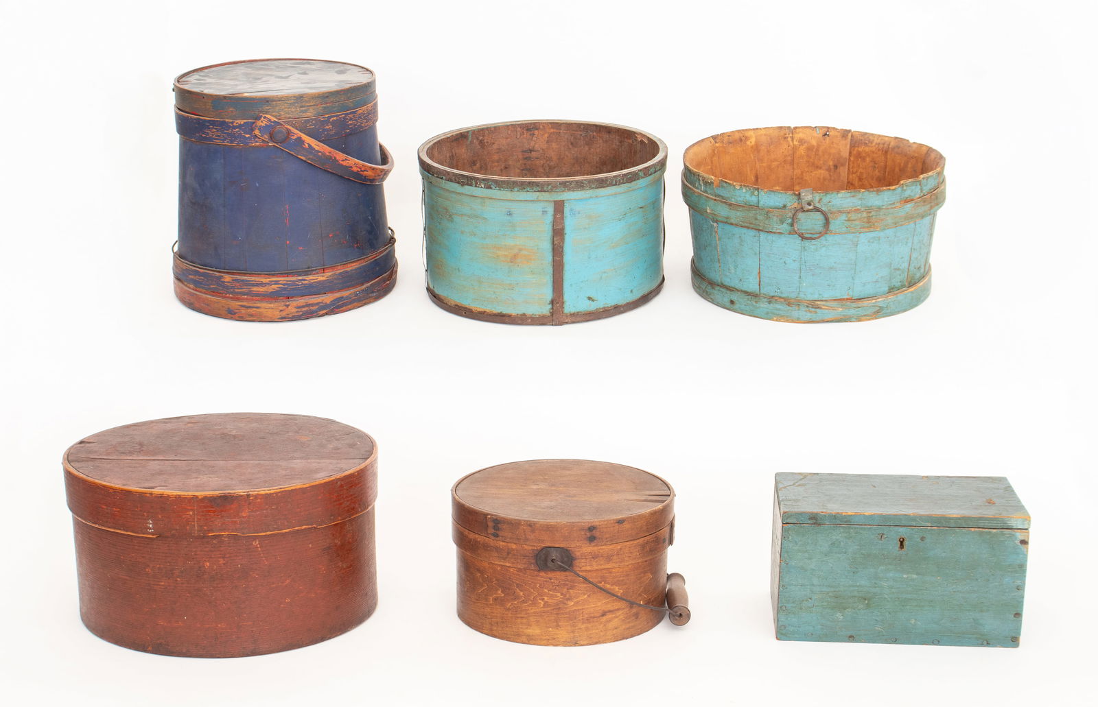 American Painted Wood Boxes, 6 Pcs. (1 of 8)