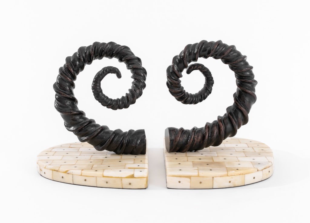 Michael Aram Bronze Ram Horn Bookends, Pair (1 of 9)