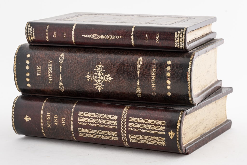 Maitland Smith Attr. Leather-Bound Book Safe (1 of 10)