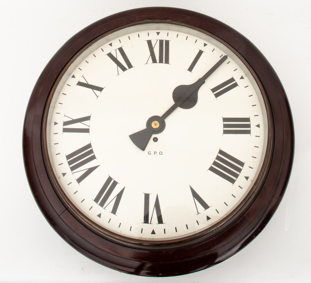 Victorian Gpo Mahogany Fusee Wall Clock Auction