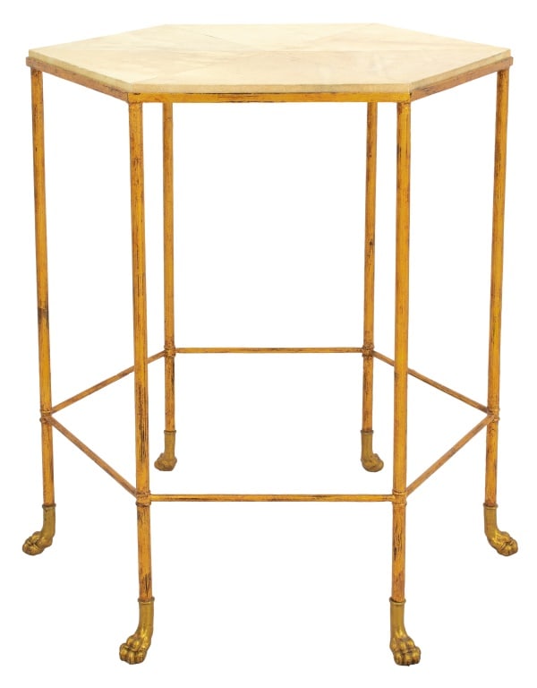 Century Furniture Hexagonal Brass Side Table (1 of 7)