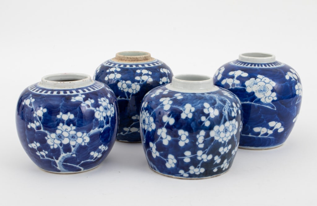 Chinese Blue & White Prunus Porcelain Jars, 4 (1 of 9)