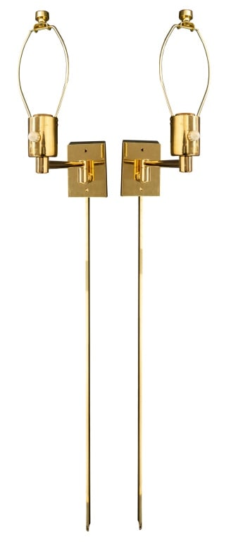 Hansen Brass Swing Arm Lamps, Pair (1 of 10)