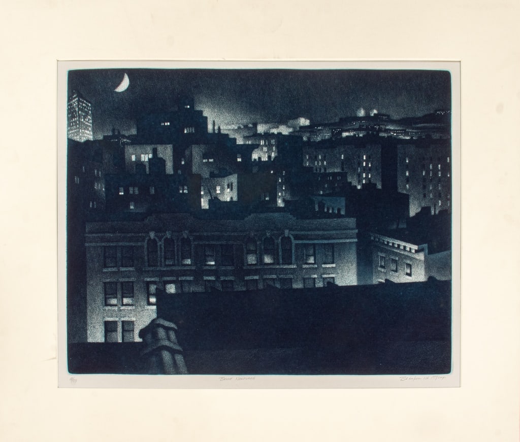 William J. Behnken "Bronx Nocturne" Aquatint, 1997 (1 of 9)