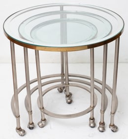 Mid-Century Modern Chrome Nesting Tables, 3