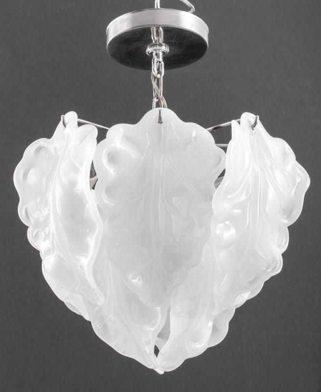 Italian Murano Art Glass Leaf Pendant Lamp (1 of 7)