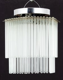 Gaetano Sciolari Hexagonal Glass Rod Chandelier