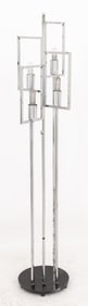 Gaetano Sciolari Style Geometric Chrome Floor Lamp