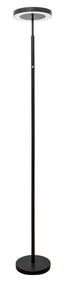 Italian Postmodern Blackened Metal Glass Torchere