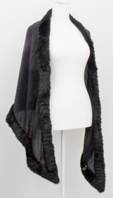 Loro Piana Black Cashmere and Mink Shawl