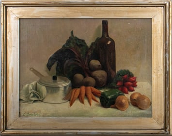 L. Berthold Still Life Scene Oil on Canvas