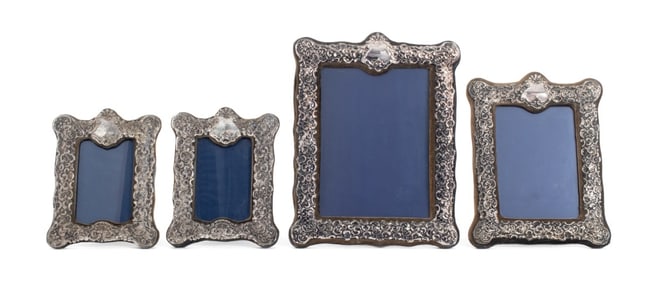 Silver Plate Repousse Frames, 4