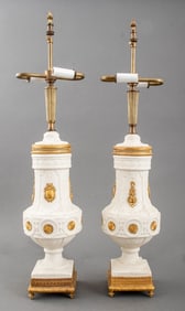 Louis XVI Style Parian Gilt Metal Mounted Lamps, 2