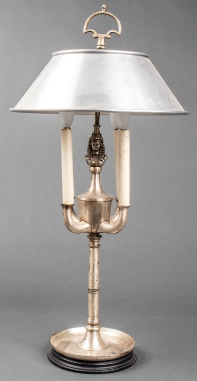 Egyptian Revival Style Bouillotte Table Lamp (1 of 7)