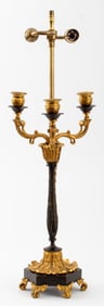 Louis Philippe Style Ormolu Patinated Bronze Lamp