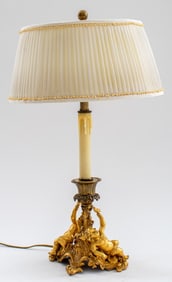 Louis XV Style Ormolu Candlestick Lamp, ca. 1900