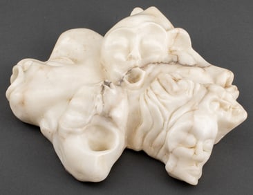 Norman Carton Grotesque Faces Marble Sculpture