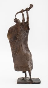 Judaica Blowing the Shofar Bronze Sculpture
