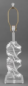 Karl Springer Style Modernist Stacked Lucite Lamp