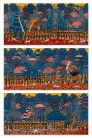 I Ketut Tagen Acrylic on Canvas Triptych, 3