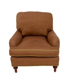 Modern Brown Fabric Covered Club Chair