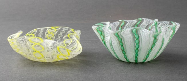 Italian Murano Handkerchief Glass Dishes, 2