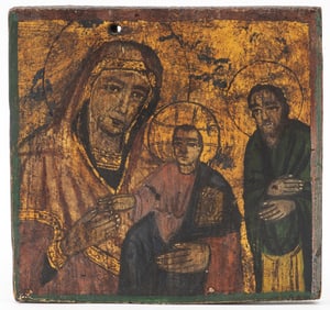 Icon of Madonna & Child with St. John the Baptist