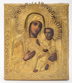 Russian Icon of the Kazan Mother of God, 19th C.