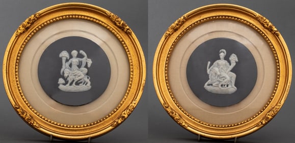 Limoges Round Cameo Plate Medallions, 2