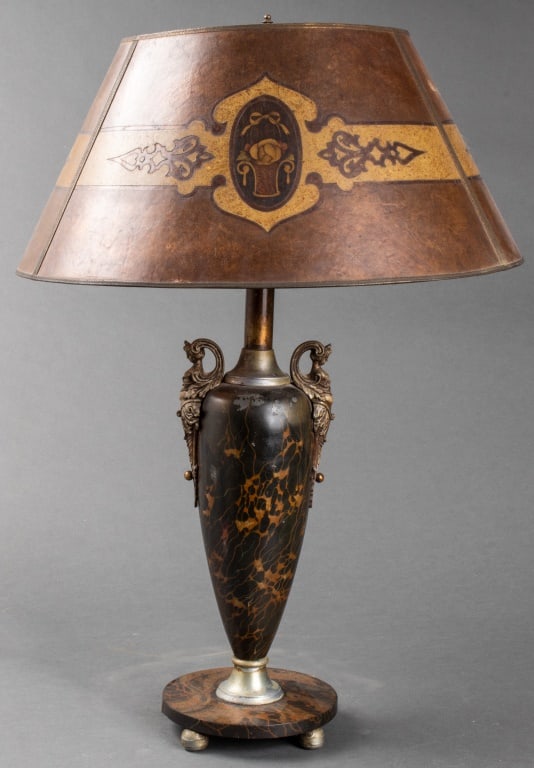 Rococo Revival Table Lamp with Mica Shade (1 of 5)