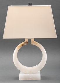Madison White Alabaster Table Lamp