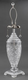 Waterford Style Neoclassical Revival Crystal Lamp