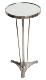 Modern Mirrored Pedestal Side Table