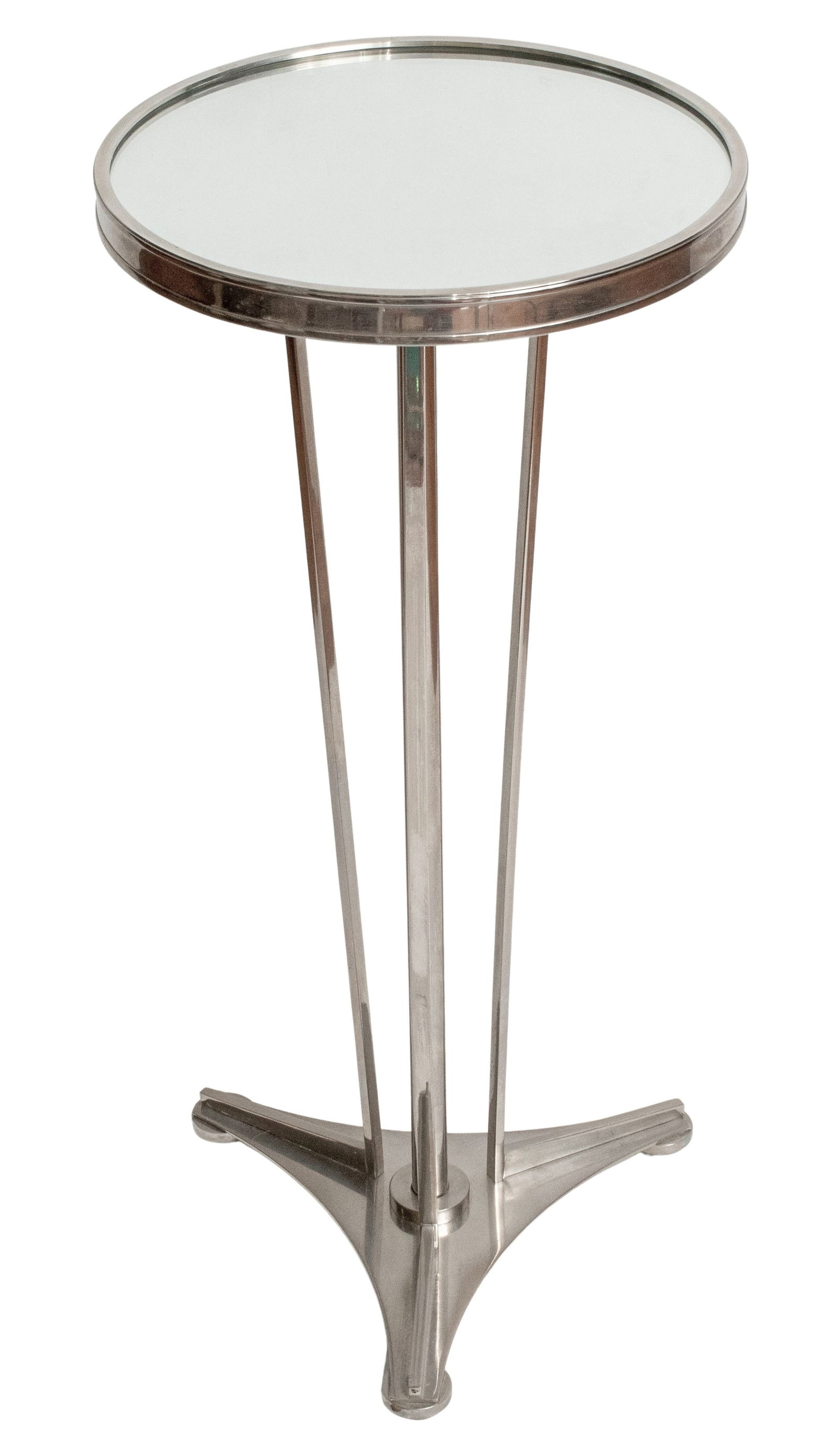 Modern Mirrored Pedestal Side Table (1 of 3)