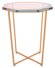 Octagonal Side Table with Op Art Style Top