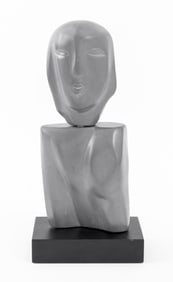 Joan Shapiro Gray Woman Stone Sculpture